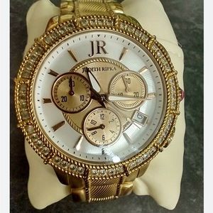Judith Ripka Diamonique Gold-tone Mother of Pearl dial with 3 sub dials of hours